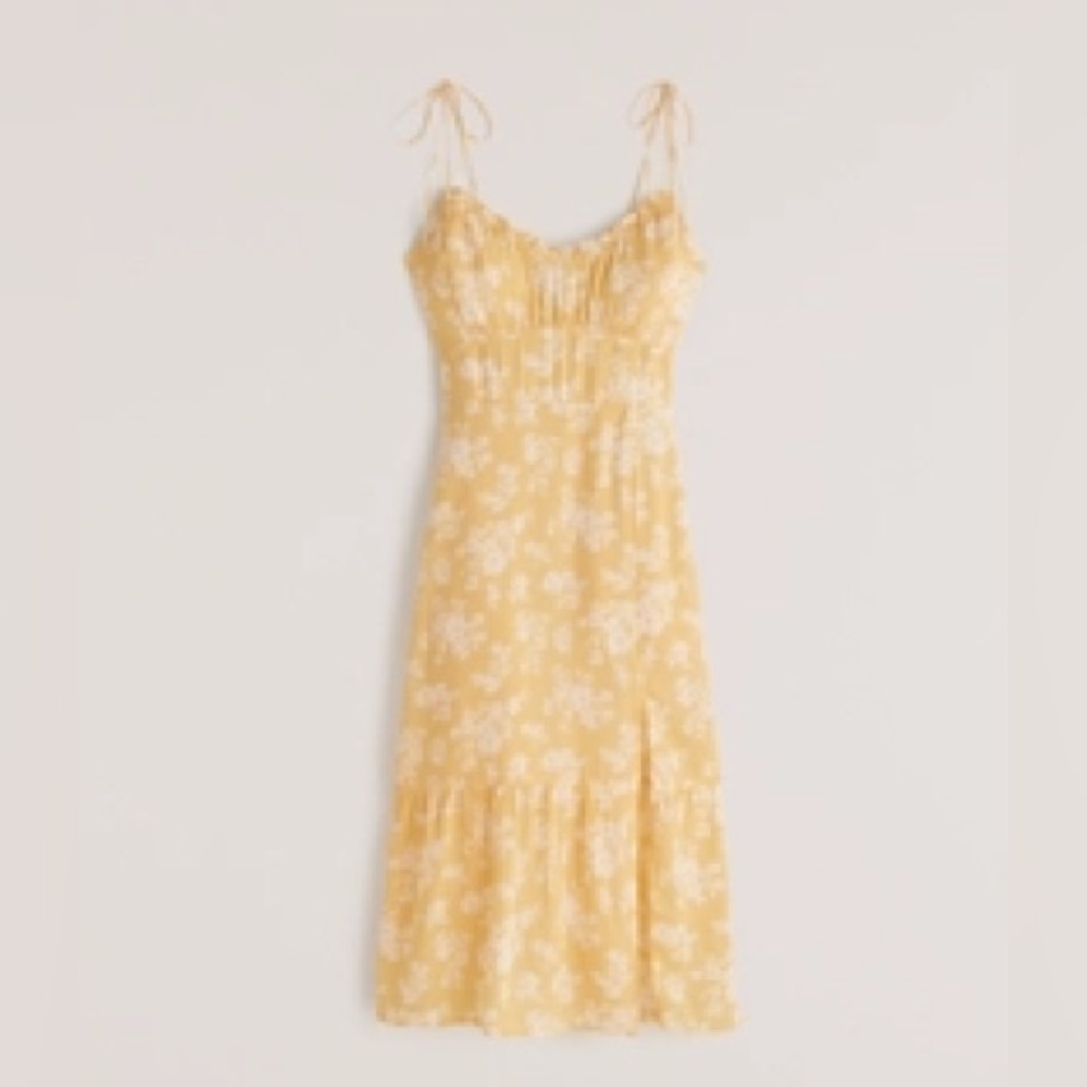 Abercrombie and Fitch  Tie Strap Ruched Midi
